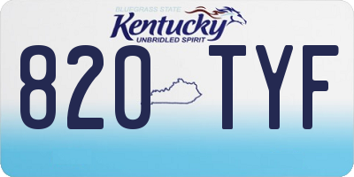 KY license plate 820TYF