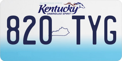 KY license plate 820TYG