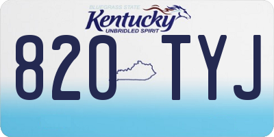 KY license plate 820TYJ