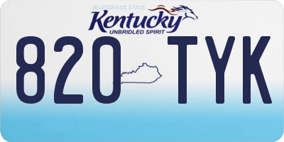 KY license plate 820TYK