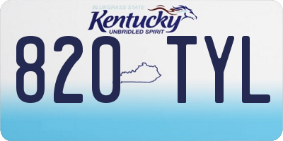 KY license plate 820TYL