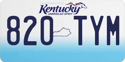 KY license plate 820TYM