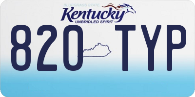 KY license plate 820TYP
