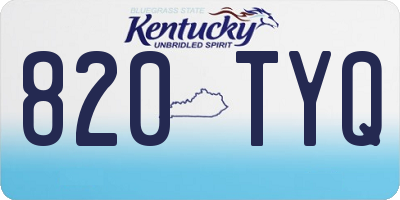 KY license plate 820TYQ