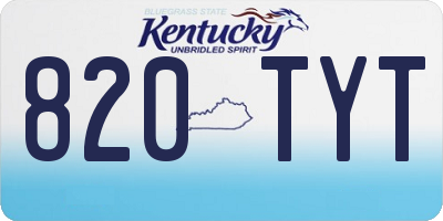 KY license plate 820TYT
