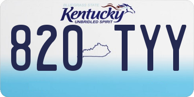 KY license plate 820TYY
