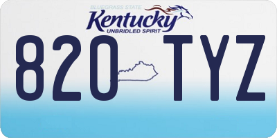 KY license plate 820TYZ