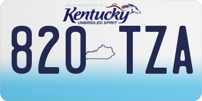 KY license plate 820TZA