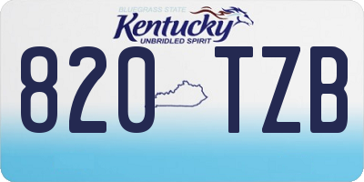 KY license plate 820TZB