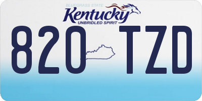KY license plate 820TZD