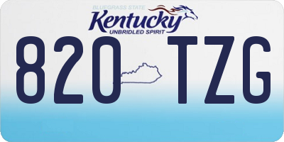 KY license plate 820TZG