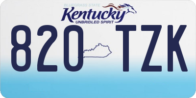 KY license plate 820TZK