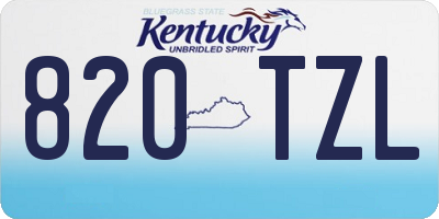 KY license plate 820TZL