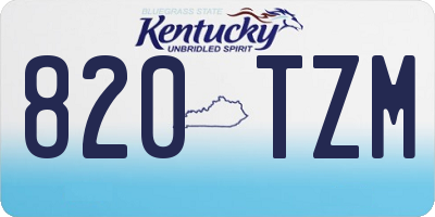 KY license plate 820TZM