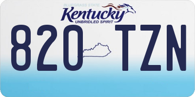KY license plate 820TZN