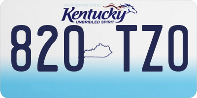 KY license plate 820TZO