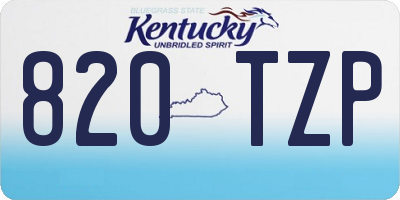 KY license plate 820TZP