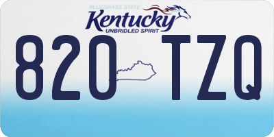 KY license plate 820TZQ