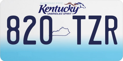 KY license plate 820TZR
