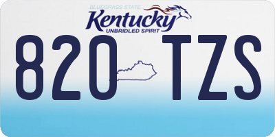 KY license plate 820TZS