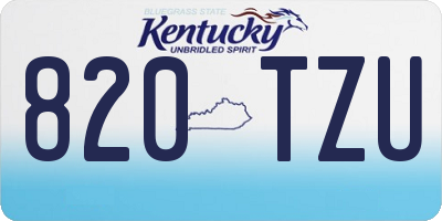 KY license plate 820TZU