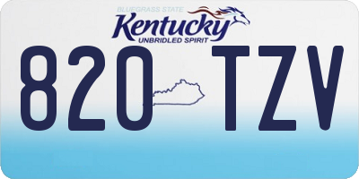 KY license plate 820TZV