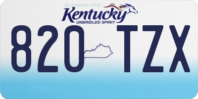 KY license plate 820TZX