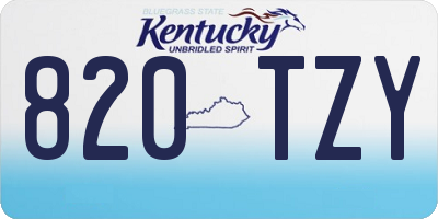 KY license plate 820TZY