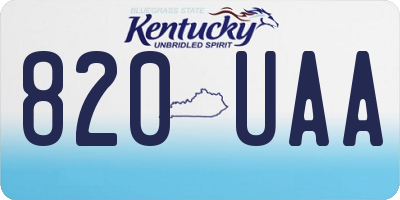 KY license plate 820UAA