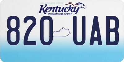 KY license plate 820UAB