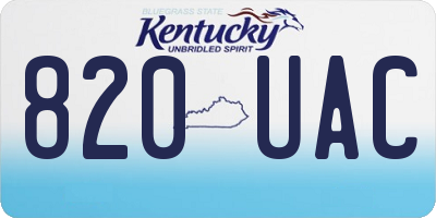 KY license plate 820UAC