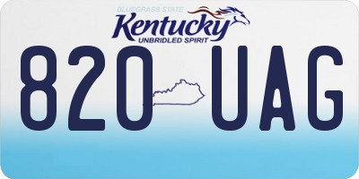 KY license plate 820UAG