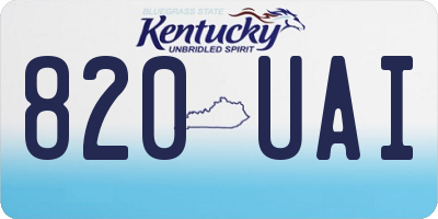 KY license plate 820UAI