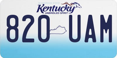 KY license plate 820UAM