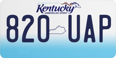 KY license plate 820UAP