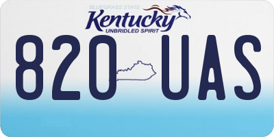 KY license plate 820UAS