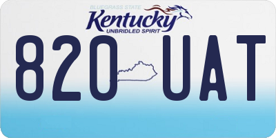 KY license plate 820UAT
