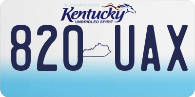 KY license plate 820UAX