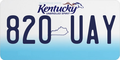 KY license plate 820UAY