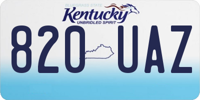 KY license plate 820UAZ