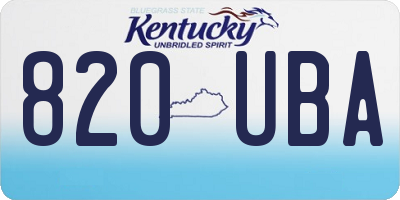 KY license plate 820UBA