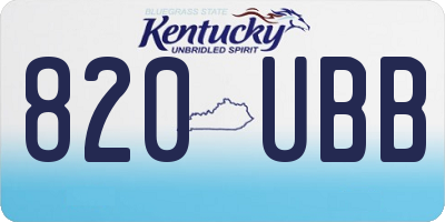 KY license plate 820UBB