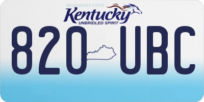 KY license plate 820UBC