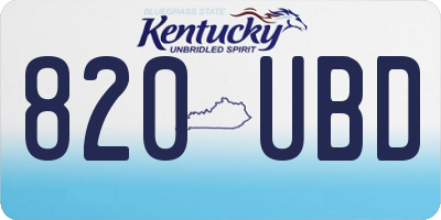 KY license plate 820UBD