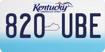 KY license plate 820UBE