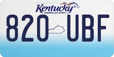KY license plate 820UBF