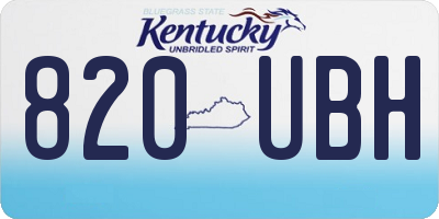 KY license plate 820UBH