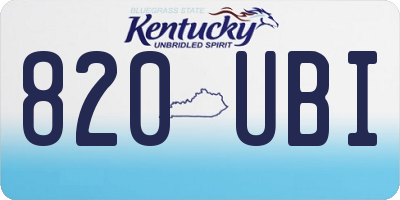 KY license plate 820UBI