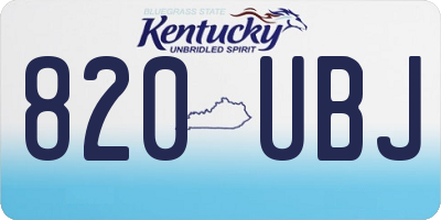 KY license plate 820UBJ