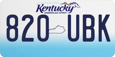 KY license plate 820UBK